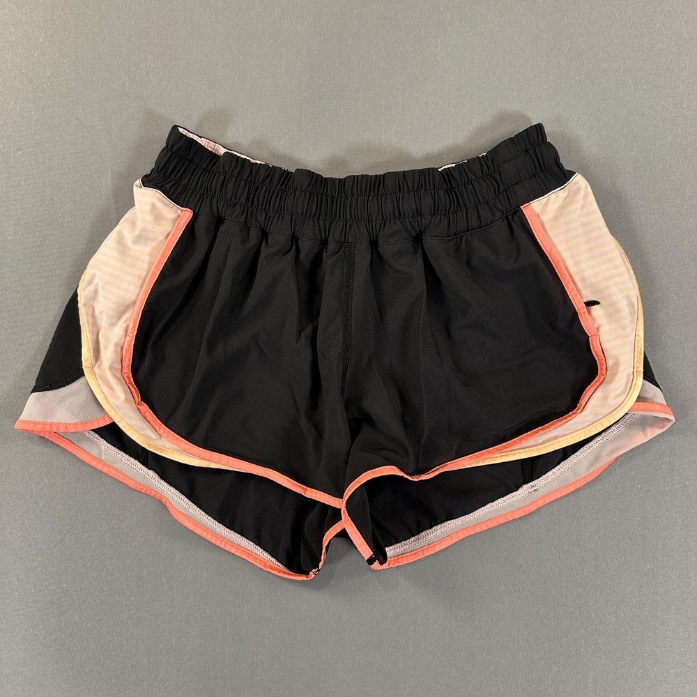 Lululemon Shorts Womens 8 Black Colorblock Running 2.5 Inseam Lined Athletic